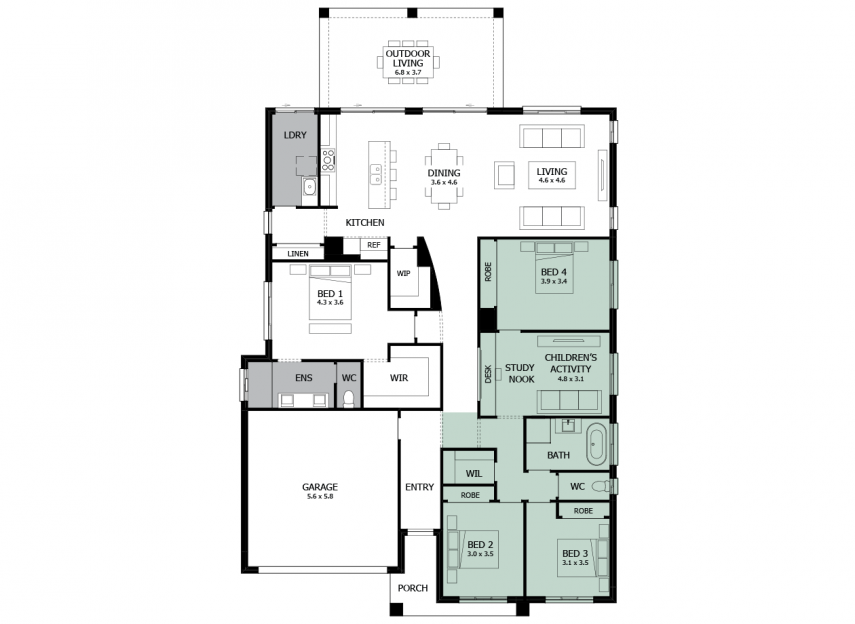 Atrium 29- option 6- Childrens Activity and WC to exterior- LHS