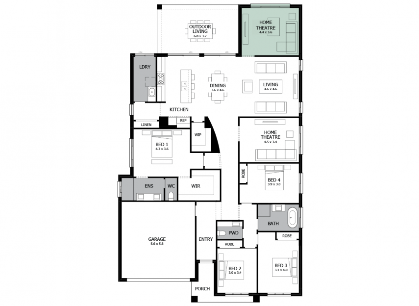 Atrium 29- Option 7a- Home Theatre to rear- LHS