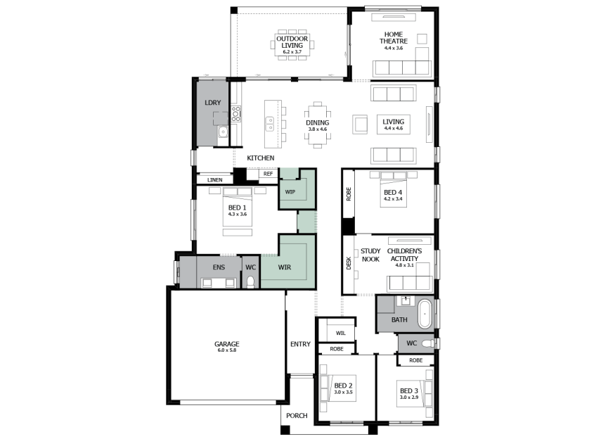 Atrium 31- Option 4- Straight Hallway- LHS