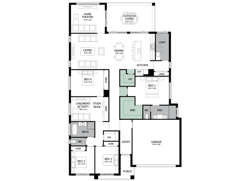 Atrium 31- Option 4- Straight Hallway- RHS