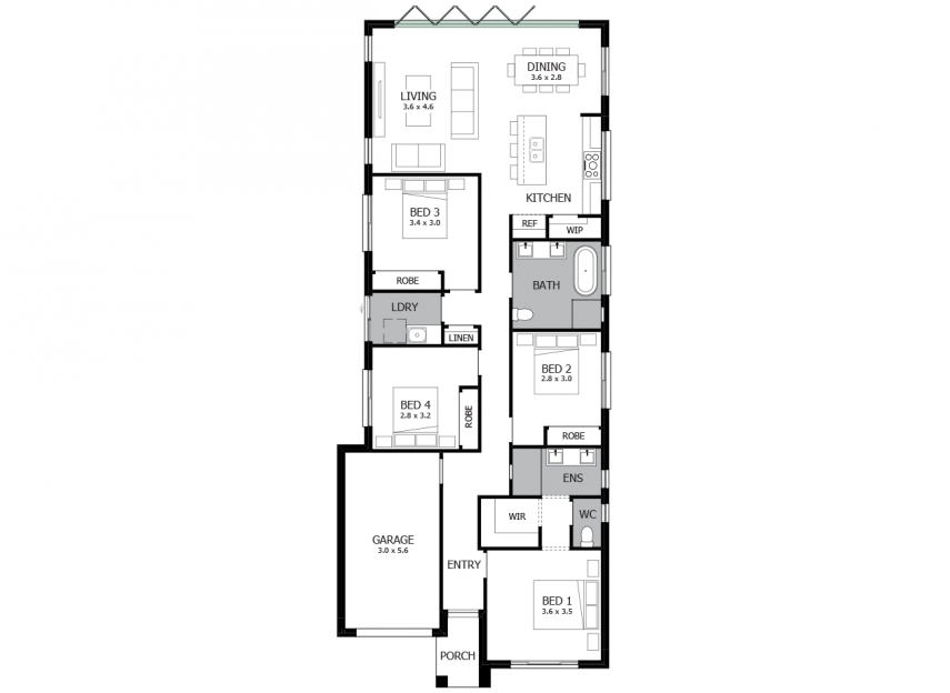 Alpha 17- Option 4- Bifold door to rear-LHS