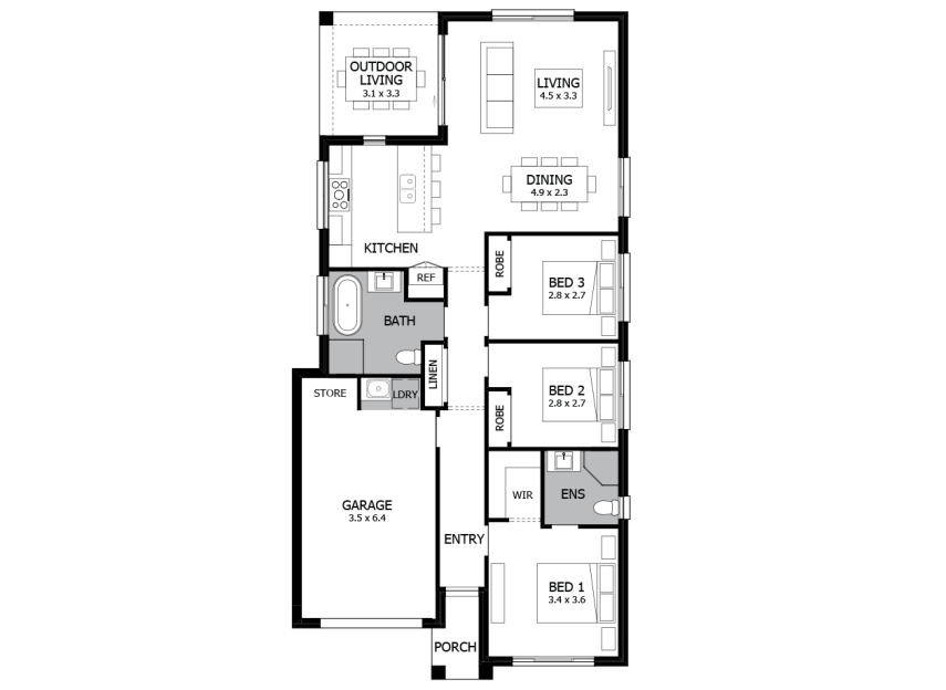 Can Narrow Block House Design With, 3 Car Garage House Plans Australia