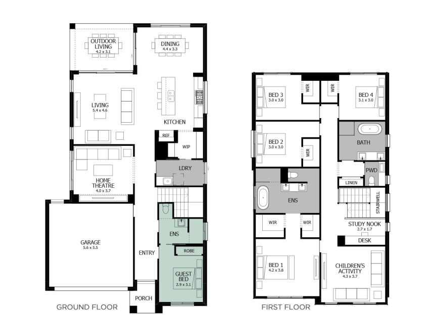 Nautica 33- Option 1- Guest Bedroom- LHS