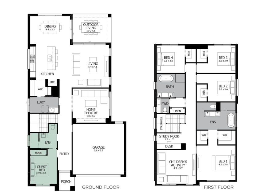 Nautica 33- Option 1- Guest Bedroom- RHS