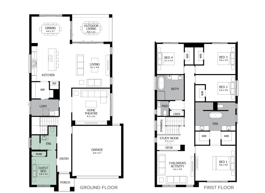 Nautica 36- option 1- Guest Bedroom-RHS