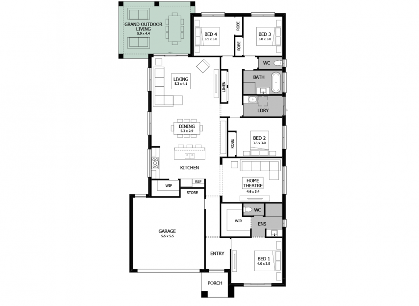 Rumba 24- Option 3- Grand Outdoor Living- LHS