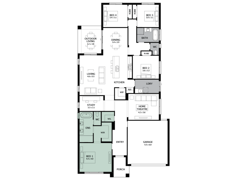 Verve 28- Option 2- Bath in Ensuite- RHS