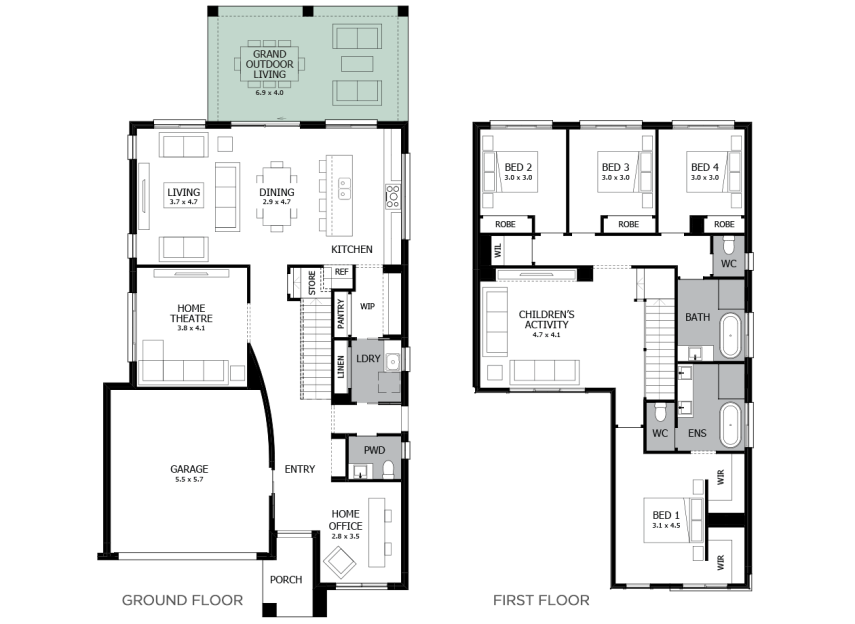 Enigma 32- Option 5a- Grand Outdoor Living- Flat roof- LHS