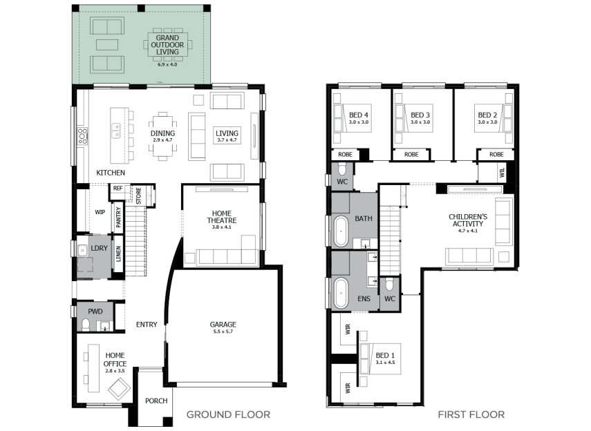 Enigma 32- Option 5a- Grand Outdoor Living- flat roof- RHS