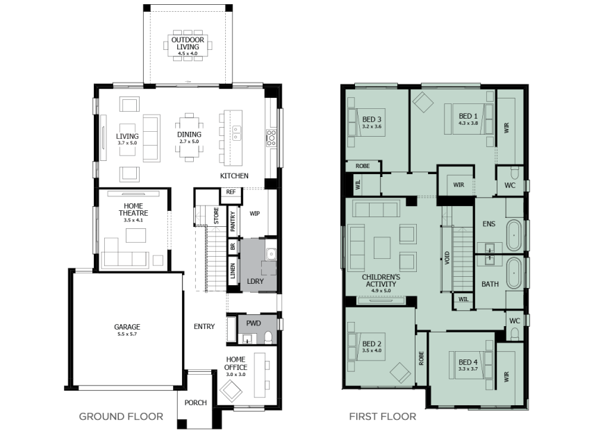 Enigma 35- Option 10- First Floor bed 1 to rear- LHS