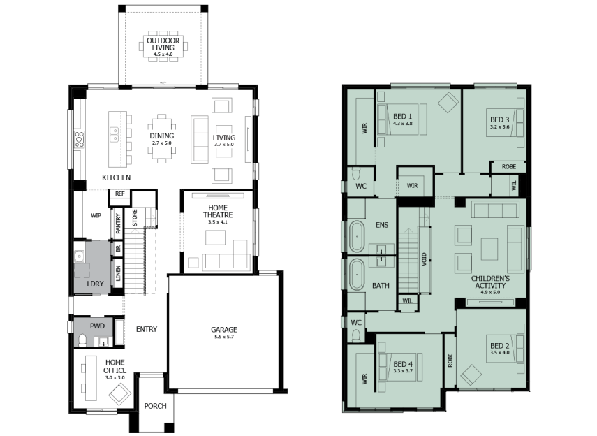 Enigma 35- Option 10- First Floor Bed 1 to rear- RHS