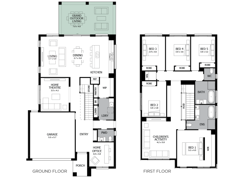 Enigma 35- Option 9a- Grand Outdoor Living- Flat roof- LHS