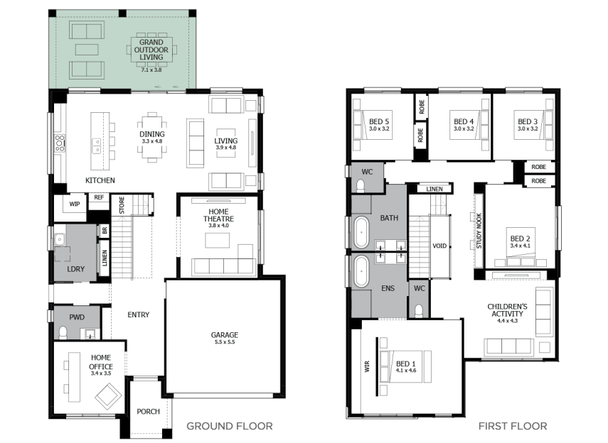 Enigma 36- Option 9a- Grand Outdoor Living- flat roof- RHS