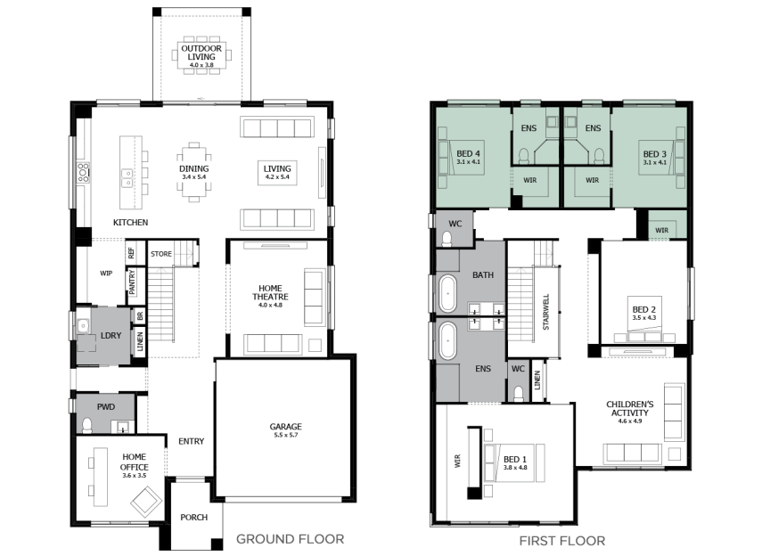 Enigma 41- Option 11- Ensuite to Bed 3 and 4- RHS