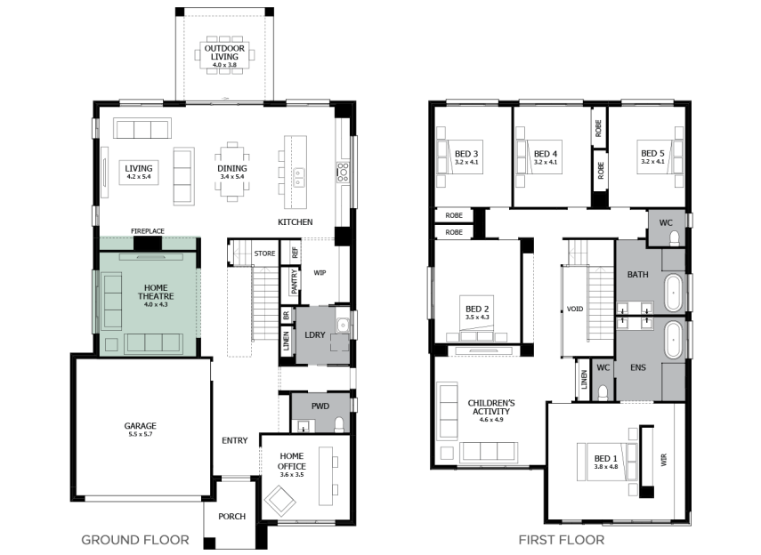 Enigma 41- Option 5- Fireplace and Shelving Provision- LHS