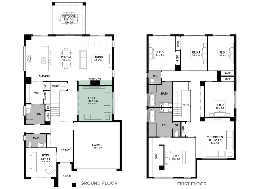 Enigma 41- Option 5- Fireplace and Shelving Provision- RHS