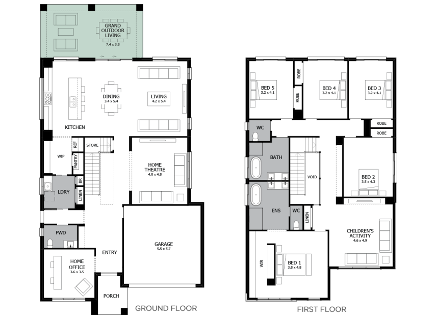 Enigma 41- option 9a- Grand Outdoor Living- flat roof- RHS