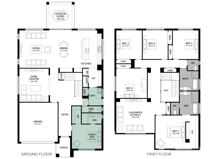 Enigma 46- Option 2- Guest Bedroom- LHS