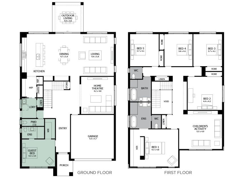 Enigma 46- Option 2- Guest Bedroom- RHS