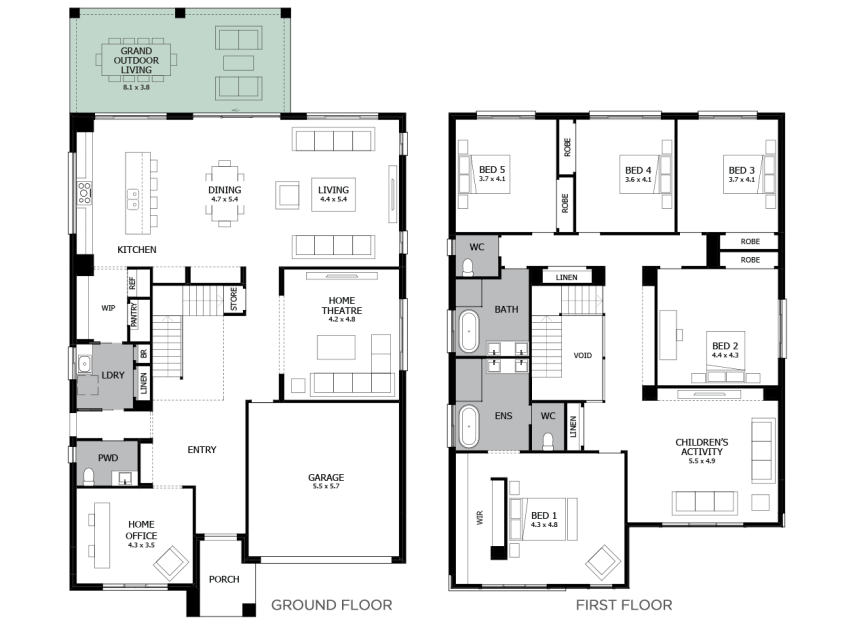 Enigma 46- Option 9a- grand Outdoor Living- flat roof- RHS