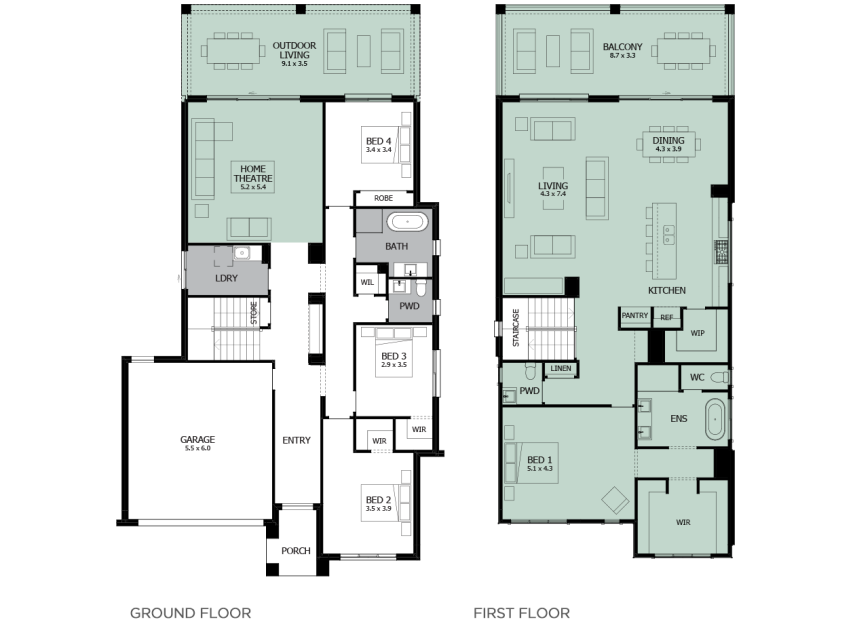 Seabreeze 39- Option 1- Rear Living with Balcony- LHS