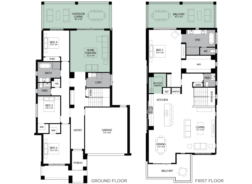 Seabreeze 39- Option 1-Rear Living with Balcony- RHS