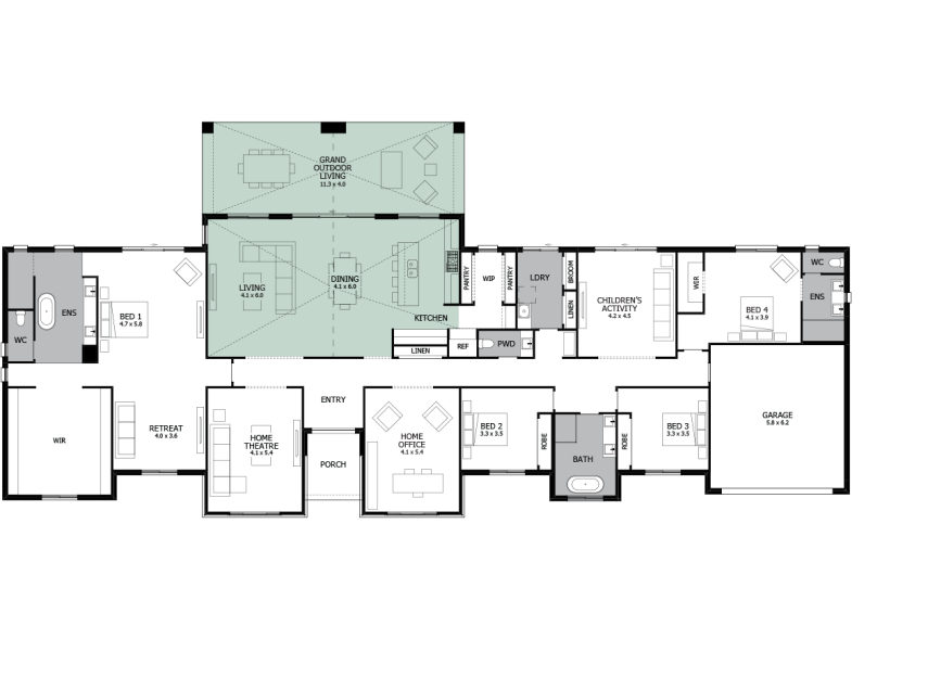 Barrington-46-Option-11-Cathedral-Ceiling-to-Living-and-outdoor-living-LHS