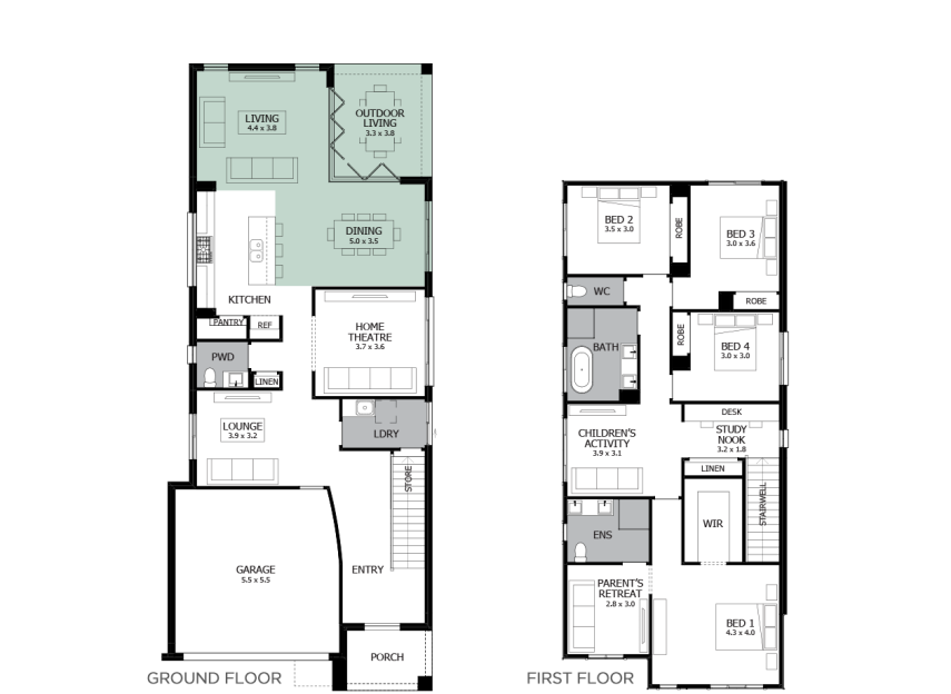 eclipse 32- Option 3b- bi-fold doors t outdoor Living- flip-LHS