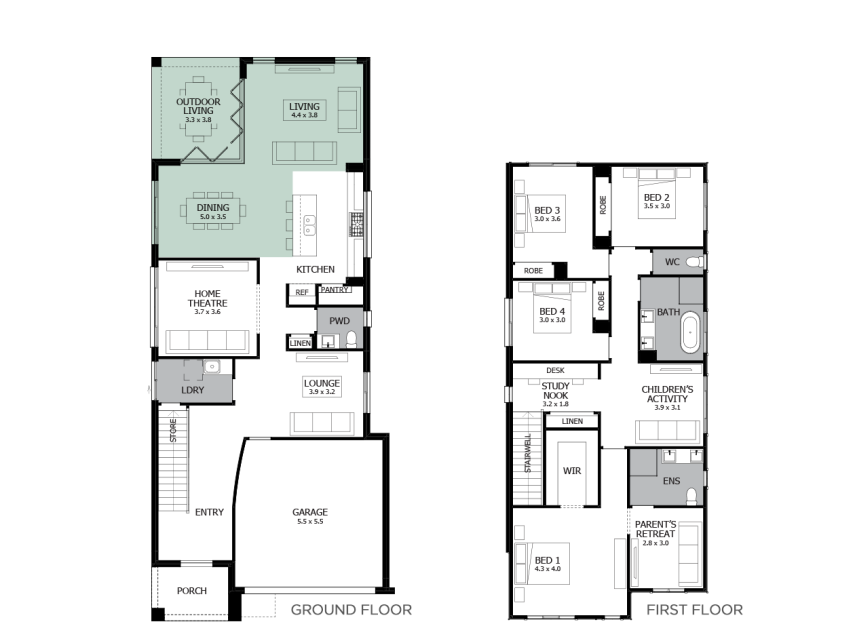 eclipse 32- Option 3b- bi-fold doors to outdoor Living- flip-RHS