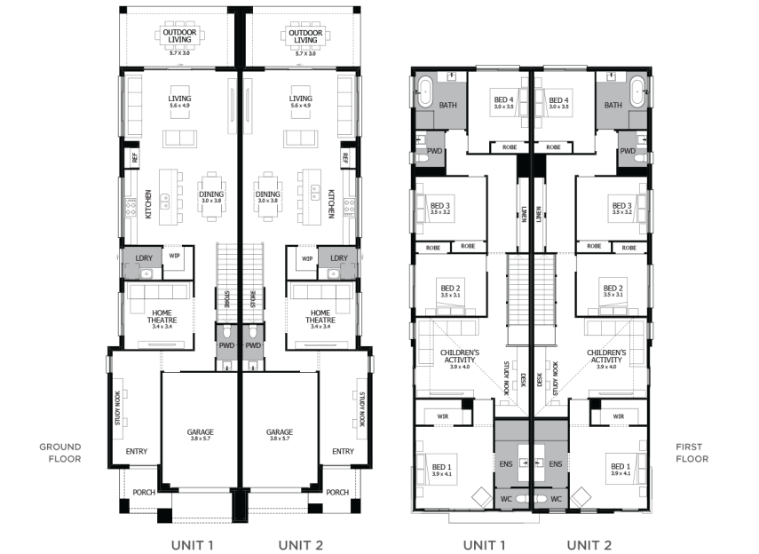Glebe Duplex Floor Plans