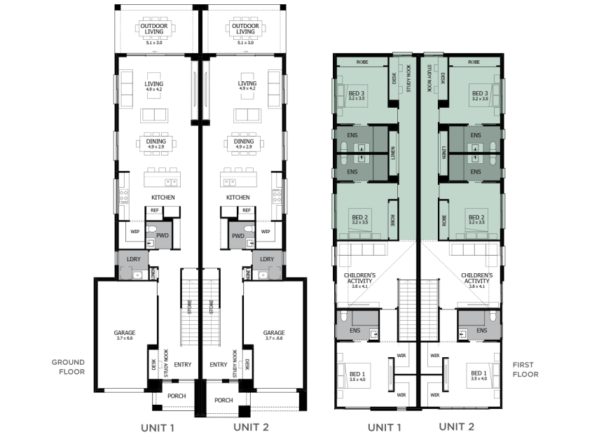 chicago-duplex-home-Design-option-1-LHS
