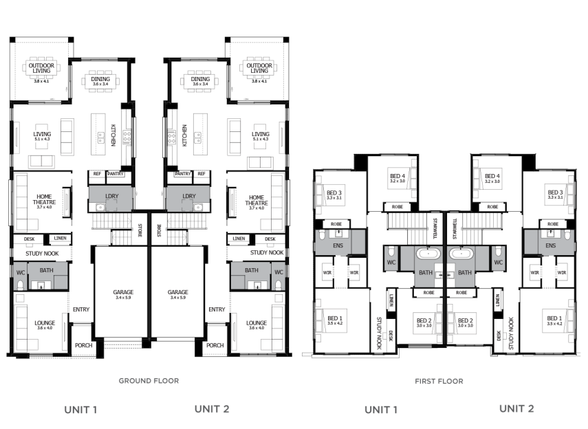 Macquarie Duplex Floor Plans