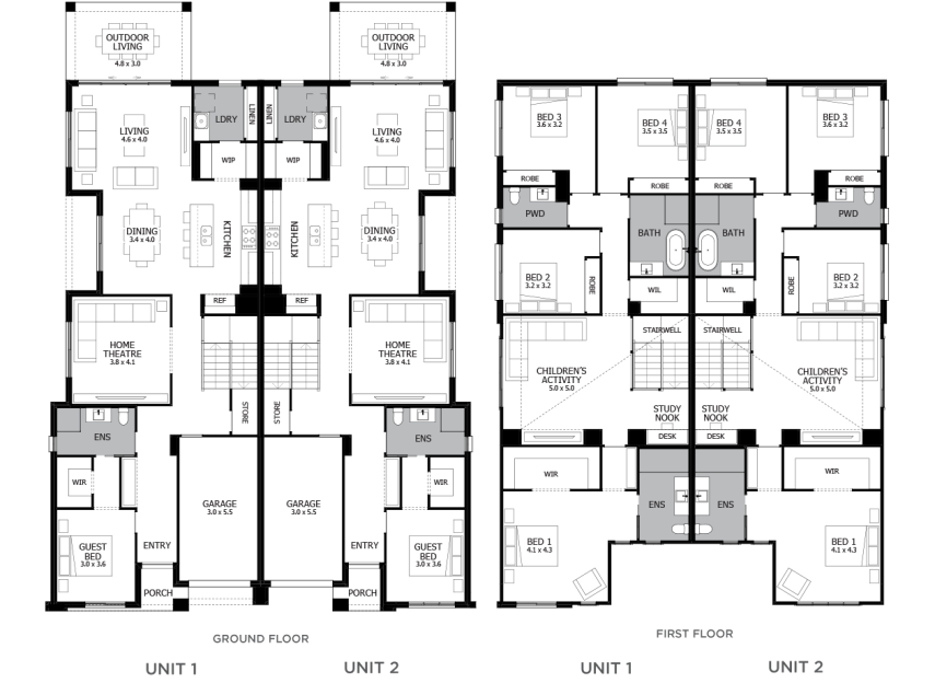 Memphis Duplex Floor Plans