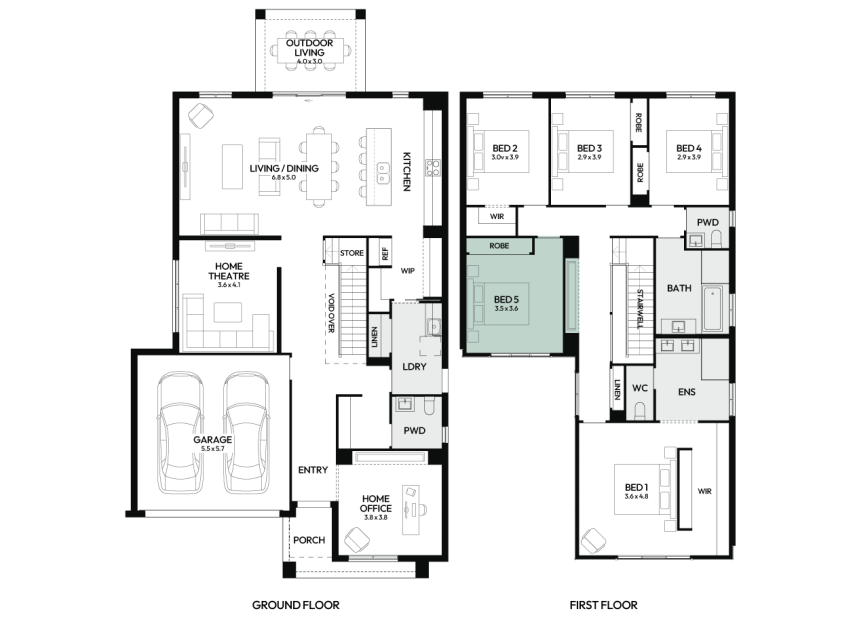 Freshwater-35-double-storey-home-design-floorplan-option-5-LHS