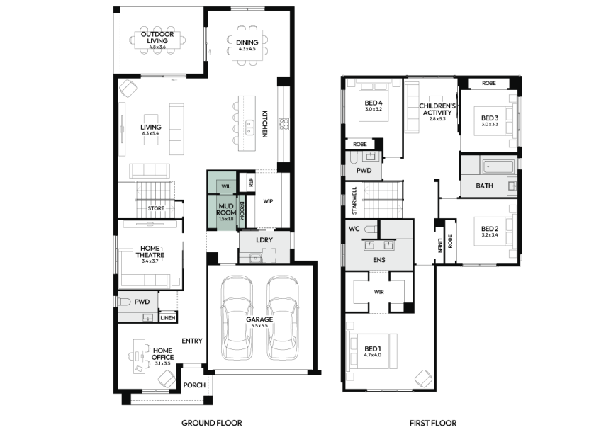 Brighton-35-double-storey-home-design-floorplan-option-10-RHS