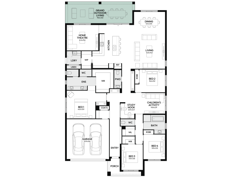 oasis-33-single-storey-home-design-floorplan-option-3-LHS