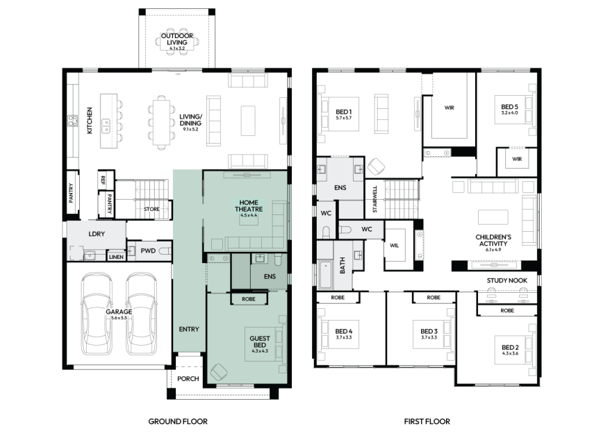 charisma-46-double-storey-home-design-floorplan-option-5-LHS