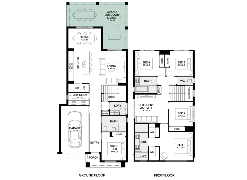 lido-25-double-storey-home-design-floorplan-option-2-LHS