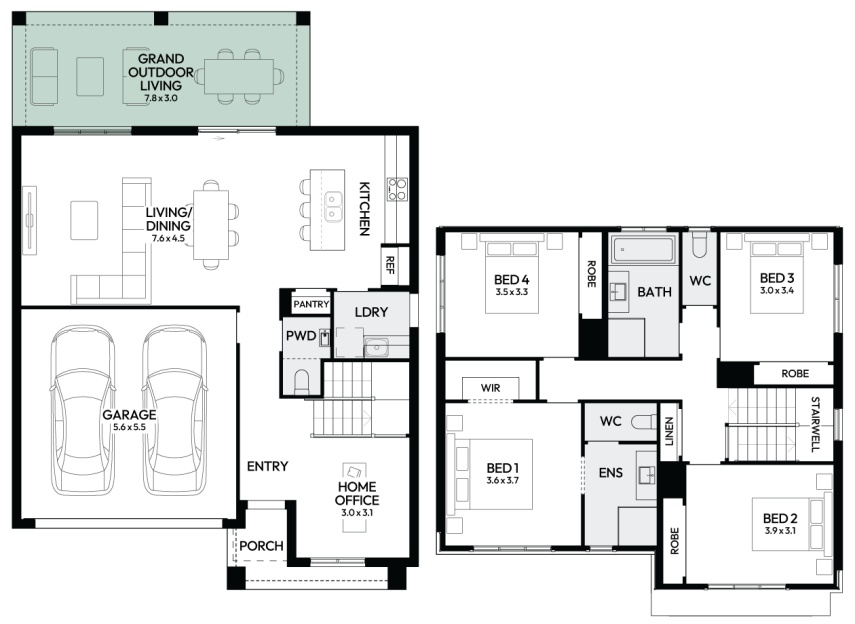 zephyr-24-double-storey-home-design-floorplan-option-2-LHS
