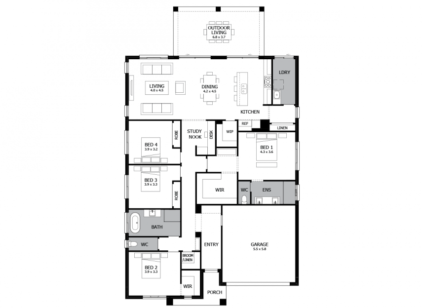 Atrium Single Storey House Design With 4 Bedrooms Mojo Homes