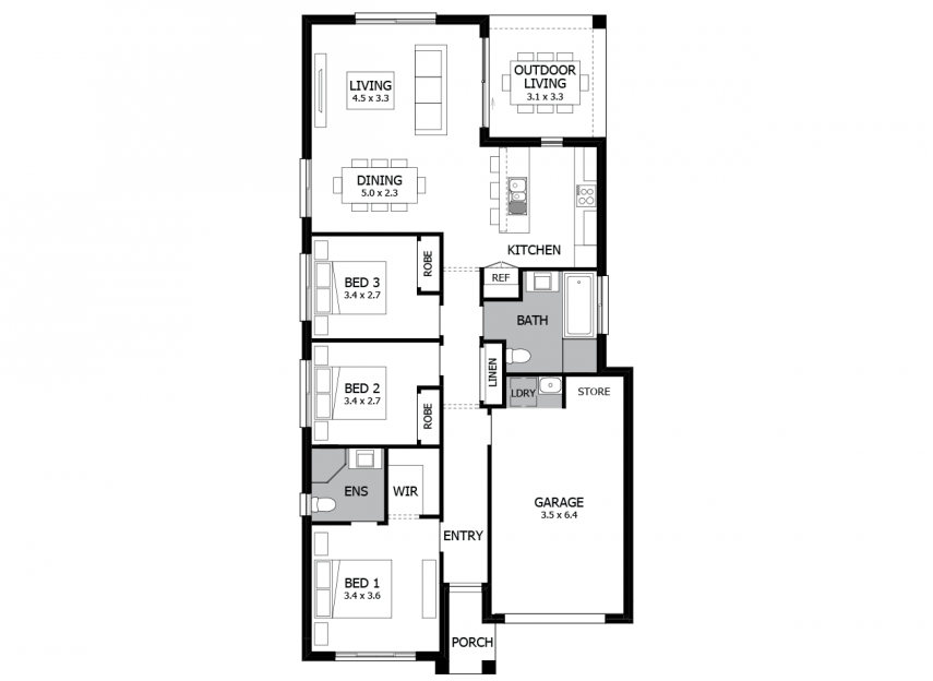 Can Narrow Block House Design With 3 Bedrooms Mojo Homes - House Plans Narrow Block Brisbane Can Narrow Block House Design With 3 Bedrooms Mojo Homes - House Plans Narrow Block Brisbane