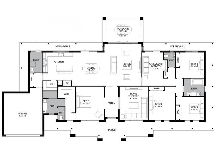 Falls Creek Acreage Home Design With 4 Bedrooms Mojo Homes - House Plans With Wide Verandahs Falls Creek Acreage Home Design With 4 Bedrooms Mojo Homes - House Plans With Wide Verandahs