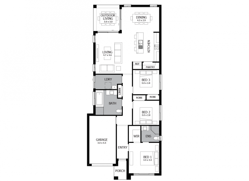 Jazz 17-Single Storey House Plan-LHS