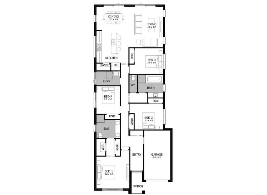 Linden 19-Single Storey House Plan-RHS