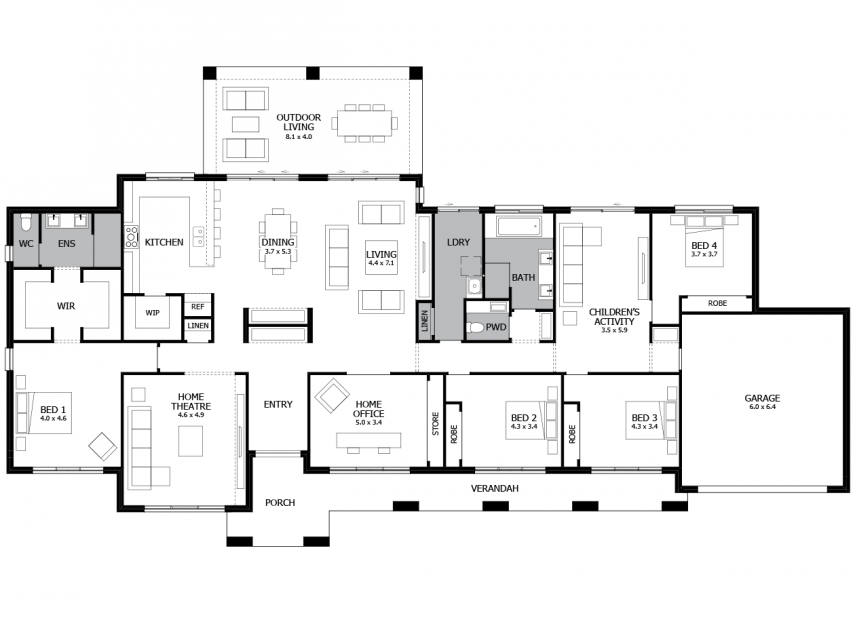 Roxbury Acreage Home Design with 4 Bedrooms | MOJO Homes