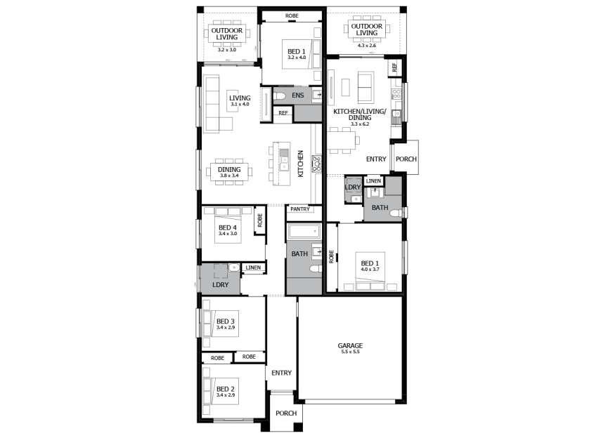 Sussex Dual Living Home Design With 5 Bedrooms Mojo Homes