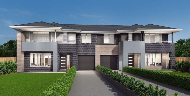 Bayview 3-Duplex house plan-Classic facade