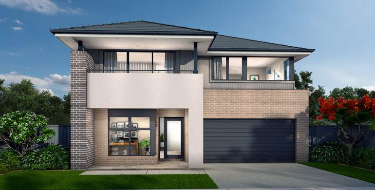 Chevron Double Storey House Design- Drift Facade