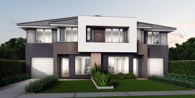 phoenix-Duplex house plan-Contemporary facade