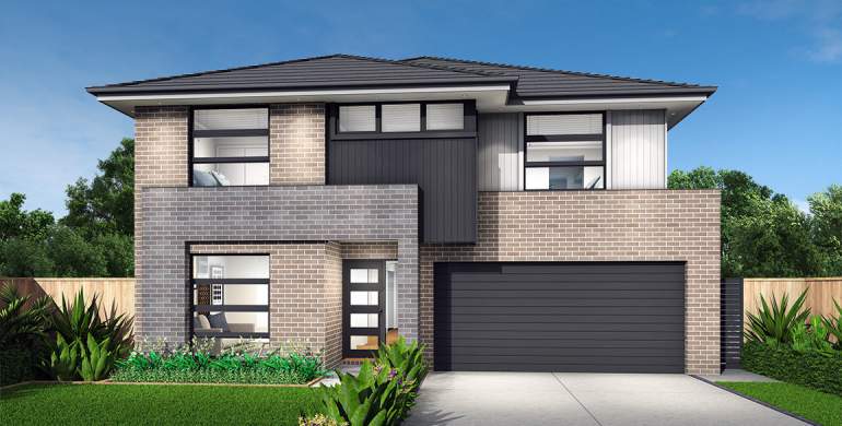 Clovelly Double Storey House Design- Crest Facade